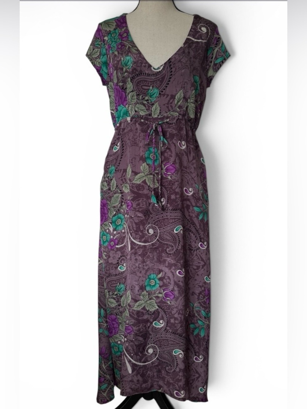 Y2K Sustainable One of a Kind Paisley Maxi Dress Whimsical Chic Classic Fairy